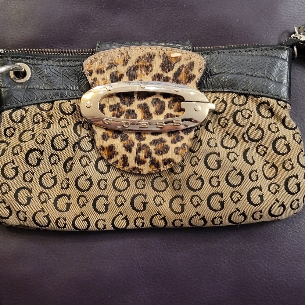 Guess Marciano Timeless Leopard Trim Clutch